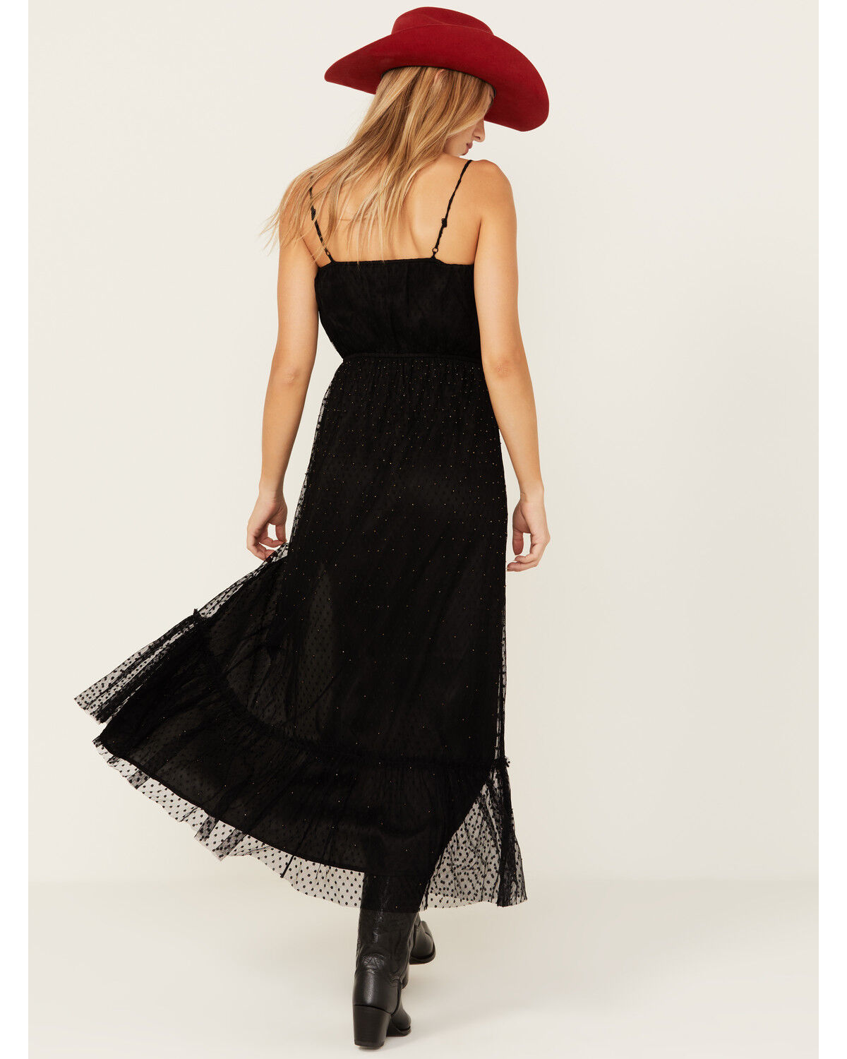Image #4 - Shyanne Women's Chiffon Mesh Midi Dress, Black, hi-res