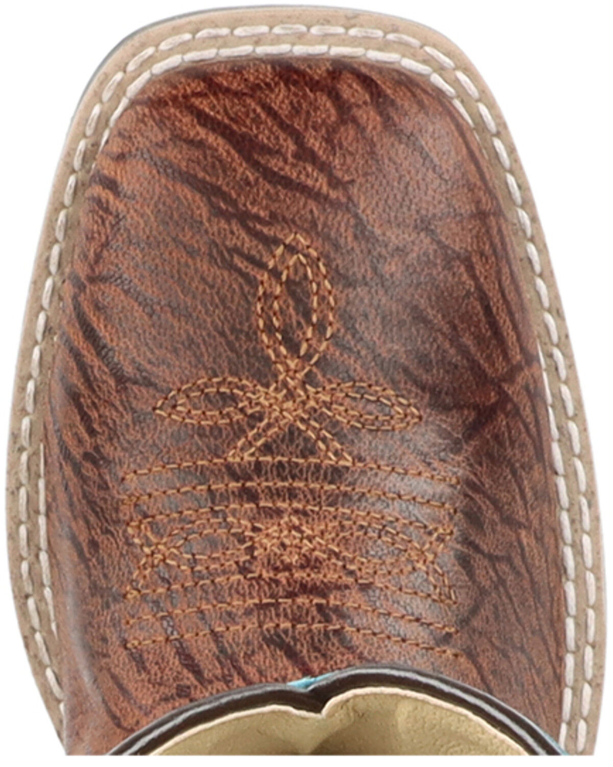 Image #6 - Smoky Mountain Boys' Frontier Western Boots - Broad Square Toe, Brown/blue, hi-res