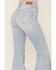 Image #3 - Shyanne Women's Destructed Knee Super Flare Leg Jeans, Light Blue, hi-res
