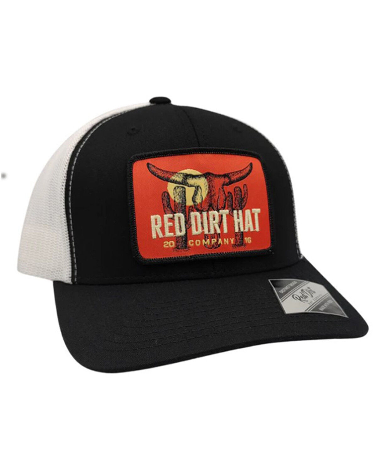 Image #1 - Red Dirt Hat Boone Logo Patch Ball Cap, Black/white, hi-res