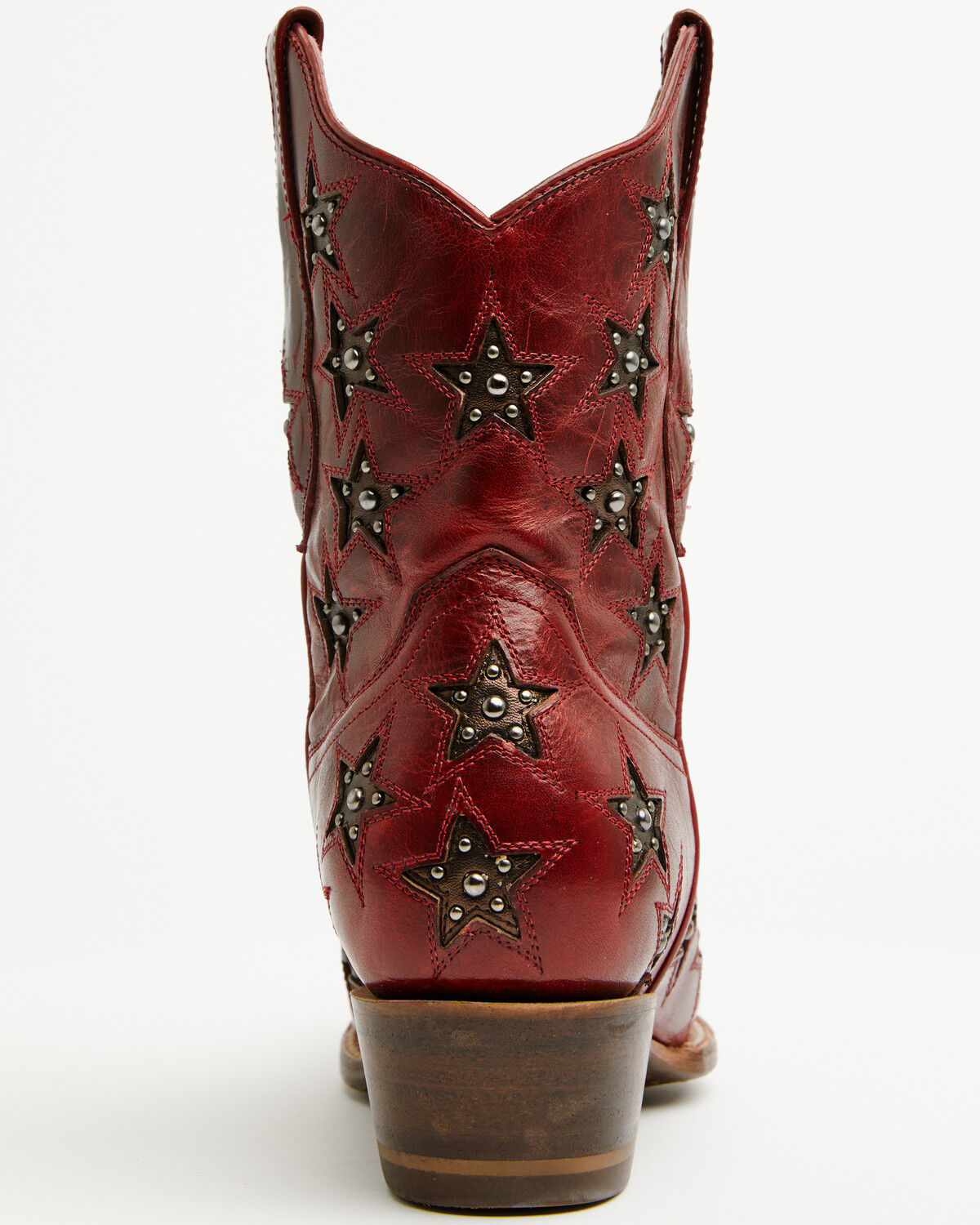 Image #5 - Black Star Women's Marfa Star Studded Western Booties - Snip Toe, Cherry, hi-res
