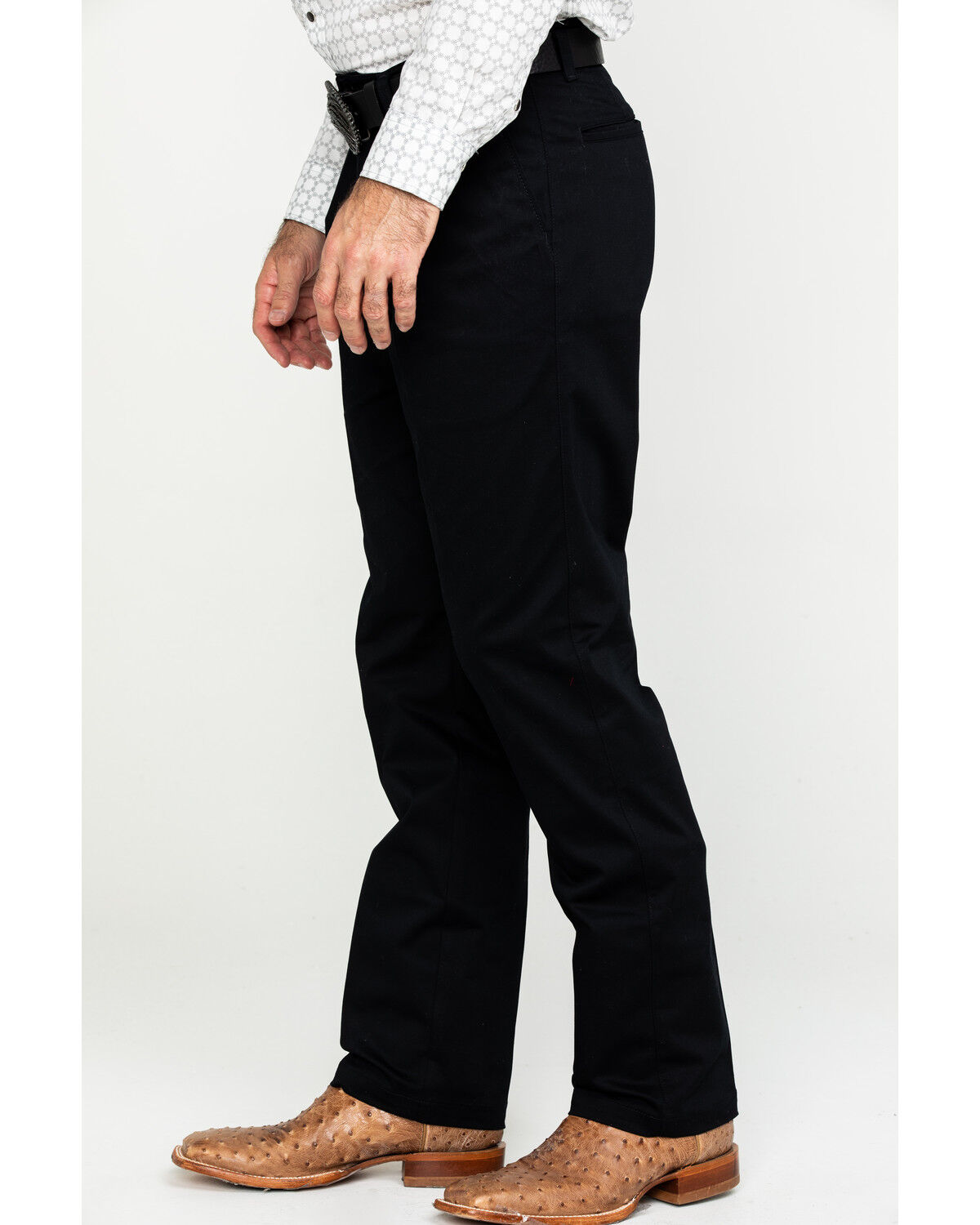 Wrangler Men's Black Casual Pleated Front Western Pants