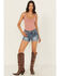 Image #3 - Miss Me Women's Medium Wash Mid Rise Americana Denim Shorts, Medium Wash, hi-res