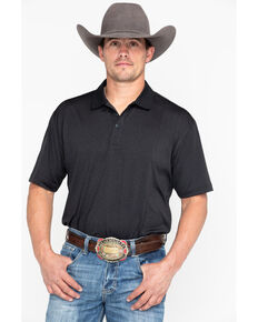 Cody James Black Short Sleeve Tech Polo Shirt , Black, hi-res