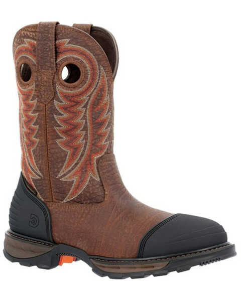 Image #1 - Durango Men's 11" Waterproof Western Work Boots - Steel Toe, Tan, hi-res