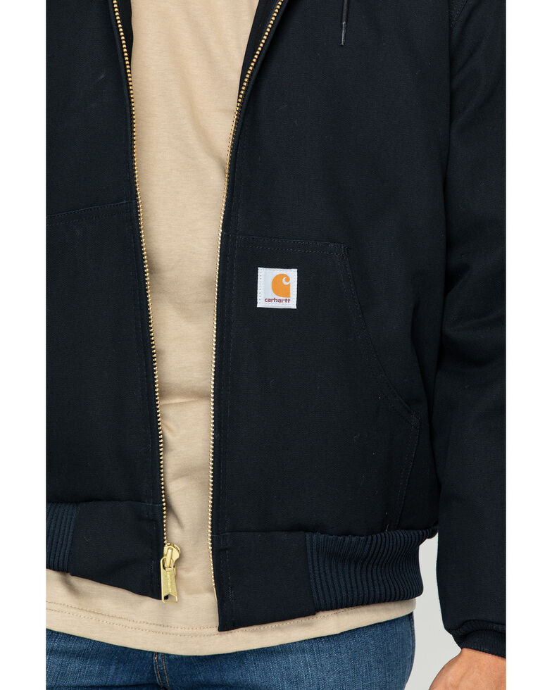 Carhartt Men's Duck Active Zip Front Work Jacket, Black, hi-res