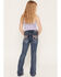 Image #1 - Grace in LA Girls' Medium Wash Americana Star & Flag Bootcut Stretch Denim Jeans, Medium Wash, hi-res
