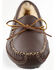 Minnetonka Men's Sheepskin Moose Slippers, Chocolate, hi-res