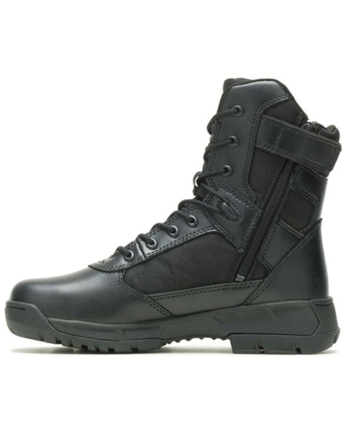 Image #3 - Bates Women's Tactical Sport 2 Tall Side Zip Lace-Up Work Boots - Round Toe, Black, hi-res