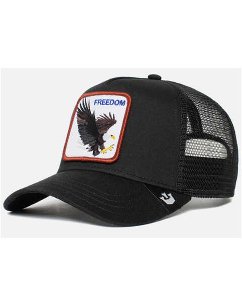 Goorin Bros Men's Freedom Eagle Trucker Cap, Black, hi-res