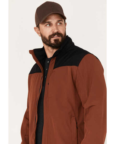 Image #2 - Powder River Outfitters Men's Solid Softshell Jacket, Rust Copper, hi-res