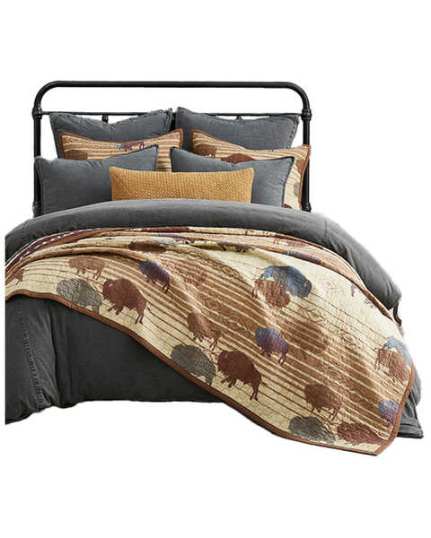 HiEnd Accents 3pc Home On The Range Reversible Quilt Set - Full/Queen , Tan, hi-res