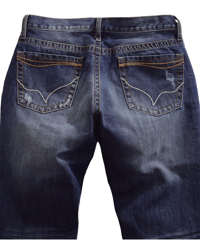 Tin Haul Men's Jagger Fit Two-Tone Stitch Bootcut Jeans, Denim, hi-res