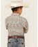 Image #4 - Roper Boys' Southwestern Stripe Print Long Sleeve Snap Western Shirt, Grey, hi-res