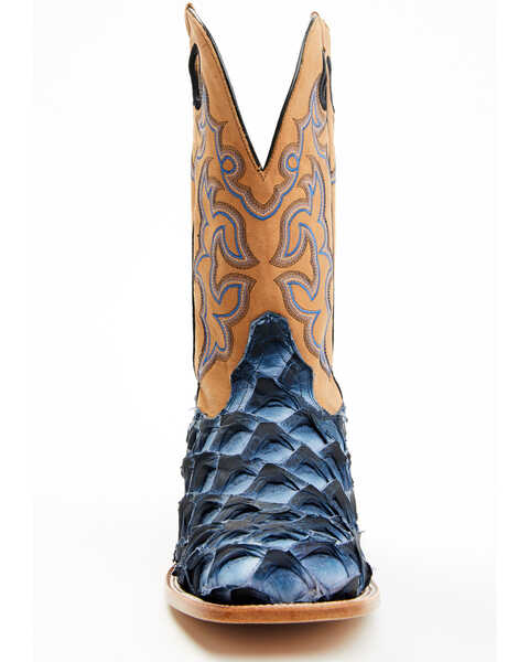 Image #4 - Cody James Men's Exotic Pirarucu Western Boots - Broad Square Toe , Blue, hi-res
