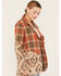 Image #2 - Miss Me Women's Plaid Southwestern Print Blazer , Dark Orange, hi-res