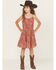 Image #1 - Rock & Roll Denim Girls' Conversational Print Sleeveless Dress, Rose, hi-res