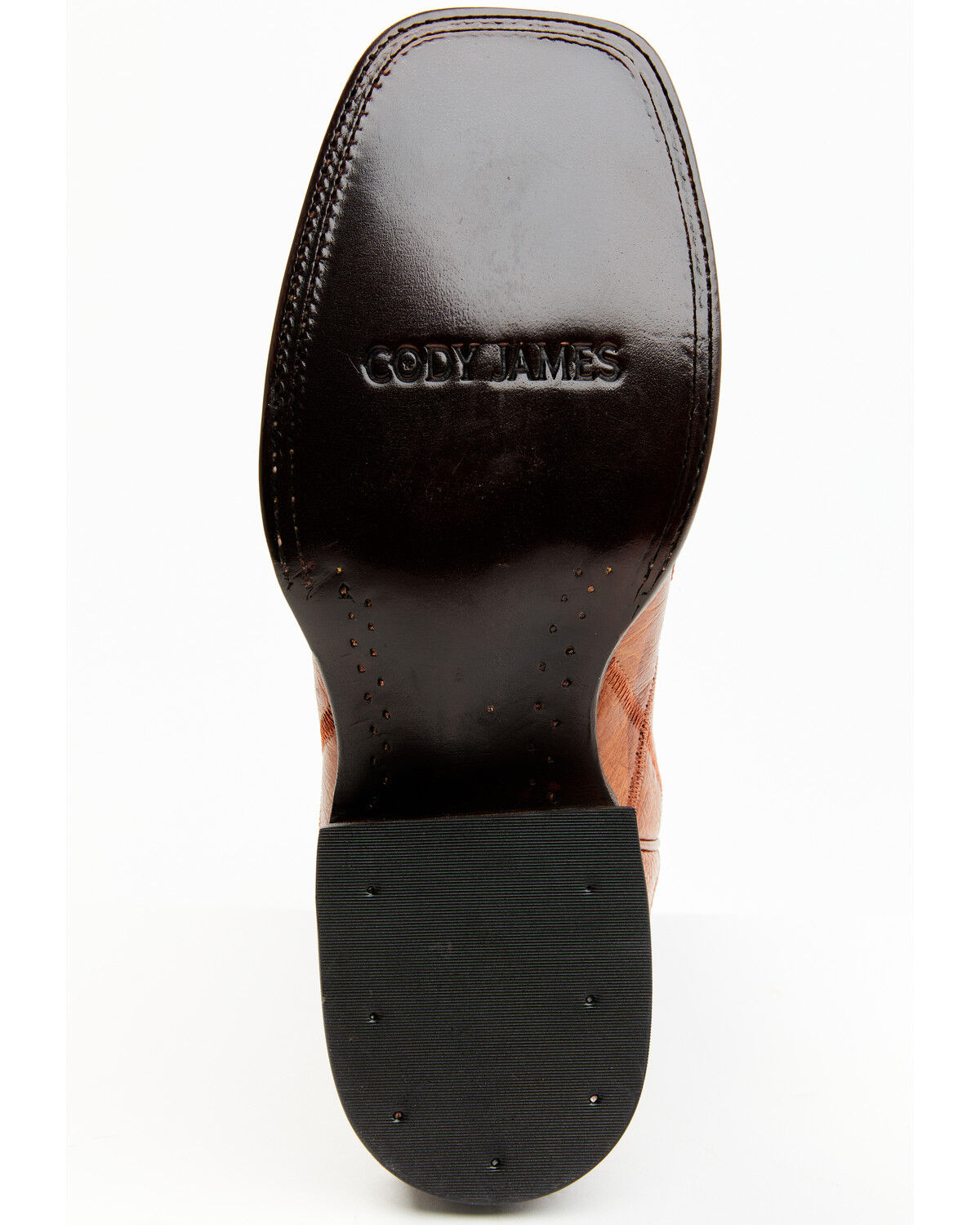 Image #7 - Cody James Men's Exotic Ostrich Western Boots - Broad Square Toe, Cognac, hi-res