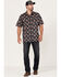 Image #2 - Scully Men's Pineapples & Flamingos Allover Print Short Sleeve Button Down Western Shirt , Black, hi-res
