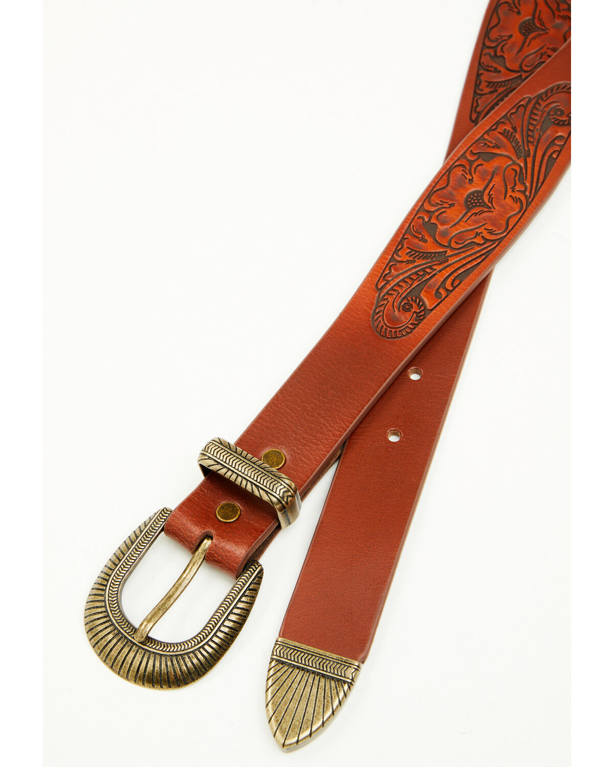Image #2 - Shyanne Women's Hazel Embossed Scalloped Belt, Tan, hi-res