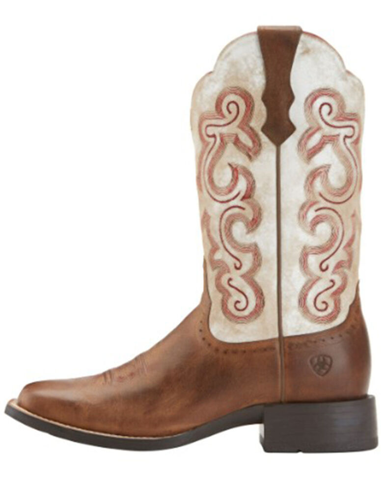 Ariat Women's Quickdraw Cowgirl Boots - Square Toe, Brown, hi-res