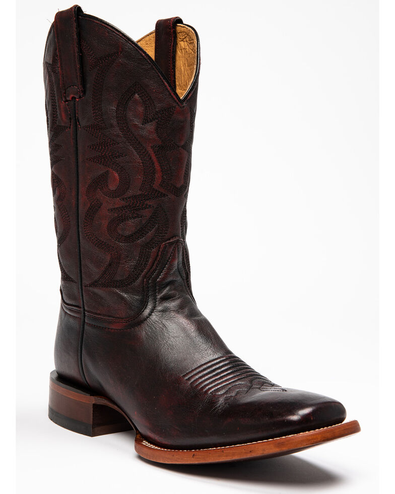 Cody James Men's Jockey Western Boots - Wide Square Toe, Black Cherry, hi-res