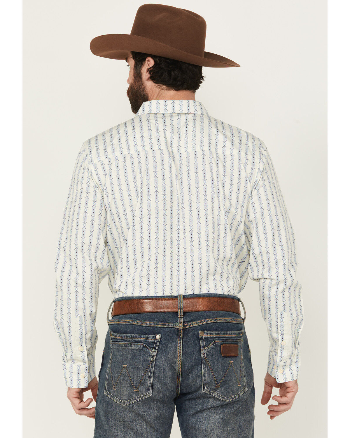 Image #4 - Gibson Trading Co Men's Luau Larry Geo Stripe Long Sleeve Button-Down Stretch Western Shirt - Tall, Ivory, hi-res