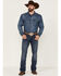 RANK 45 Men's Unbroken Medium Dark Wash Stretch Stackable Straight Jeans , Dark Medium Wash, hi-res