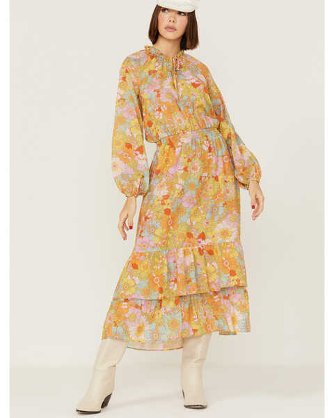 Show Me Your Mumu Women's Cait Midi Groovy Blooms Midi Dress - Country ...