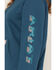 Image #3 - Ariat Women's Rebar Lightweight Logo 1/2 Zip Hooded Pullover, Turquoise, hi-res