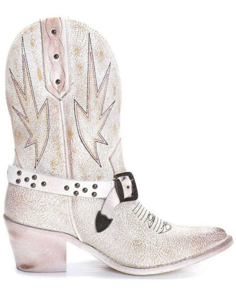 Corral Women's White Embroidery & Studs Western Boots - Pointed Toe, White, hi-res