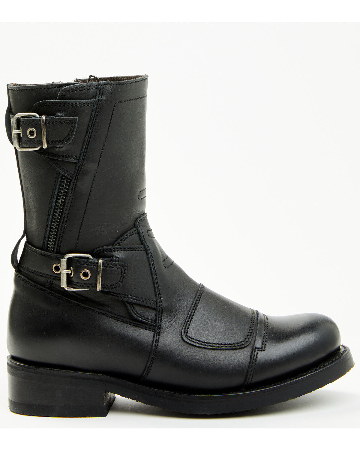 Image #2 - Sendra Women's Juno Motorcycle Boots - Round Toe, Black, hi-res