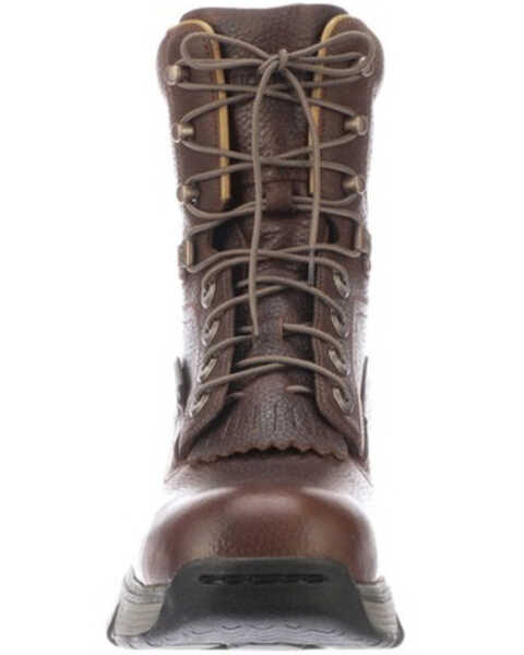 Image #5 - Lucchese Men's Bison Lace-Up Work Boots - Composite Toe, Pecan, hi-res