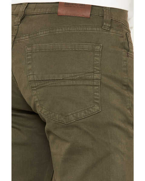Image #4 - Brothers and Sons Men's Slim Straight Stretch Denim Jeans, Olive, hi-res