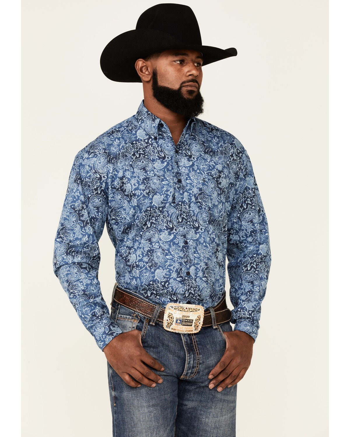 Long Sleeve Button-Down Western Shirt 