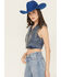Image #2 - Rock & Roll Denim Women's Denim Fringe Concho Vest, Blue, hi-res