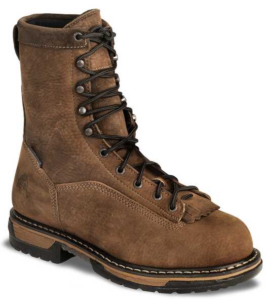 Rocky Men's 9" IronClad Waterproof Work Boots - Steel Toe, Copper, hi-res