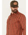 Image #2 - Brothers and Sons Men's Austin Plaid Print Long Sleeve Button Down Shirt, Medium Red, hi-res