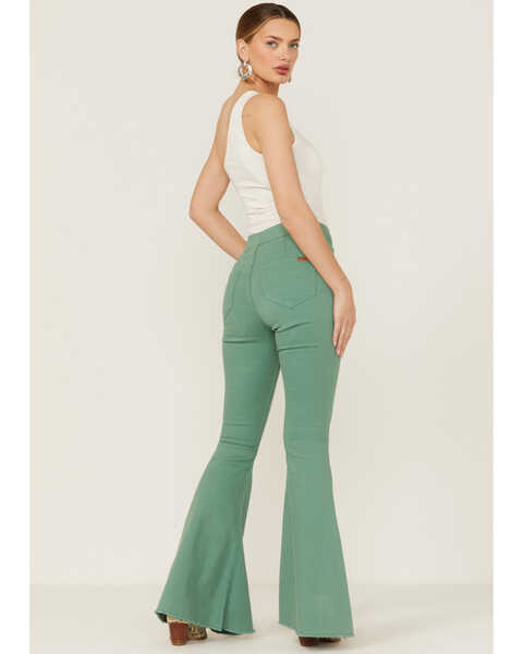 Rock & Roll Denim Women's Bargain Bell Flare Jeans, Green, hi-res