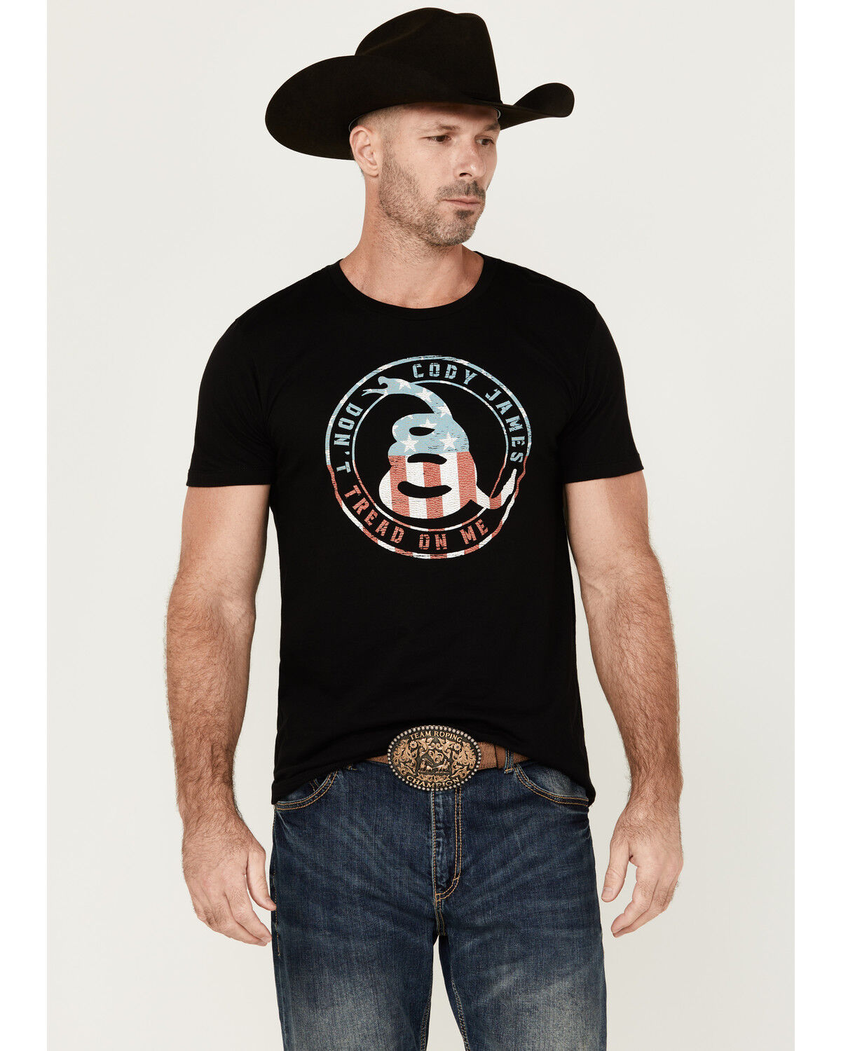 Image #1 - Cody James Men's Snake Circle Short Sleeve Graphic T-Shirt, Black, hi-res