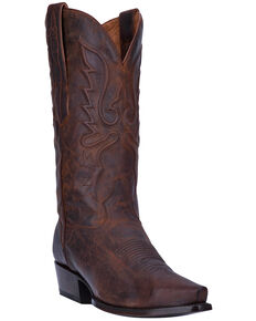 El Dorado Men's Bay Apache Leather Western Boots - Snip Toe, Dark Brown, hi-res