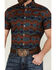 Image #3 - RANK 45® Men's Azrank Southwestern Print Short Sleeve Button-Down Stretch Western Shirt, Teal, hi-res