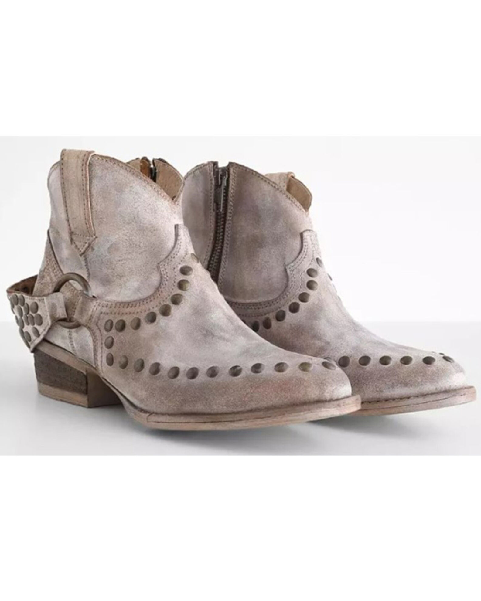 Circle G Women s Harness Studs Booties Round Toe Country