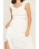 Image #3 - Wild Moss Women's Smocked Ruffle Sleeve Midi Dress, White, hi-res