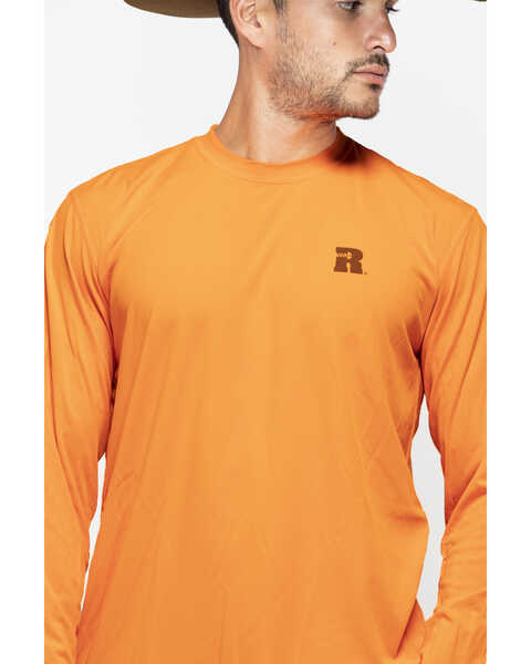 Wrangler Men's Riggs Crew Performance Long Sleeve Work T-Shirt, Bright Orange, hi-res