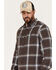 Image #2 - Brothers and Sons Men's Everyday Plaid Print Long Sleeve Button Down Flannel Shirt, Dark Brown, hi-res