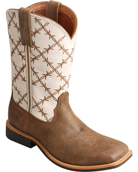 Twisted X Boys' Top Hand Western Boots - Square Toe, Brown, hi-res