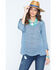 Image #6 - Ryan Michael Women's Embroidered Cupra Rayon Top , Navy, hi-res