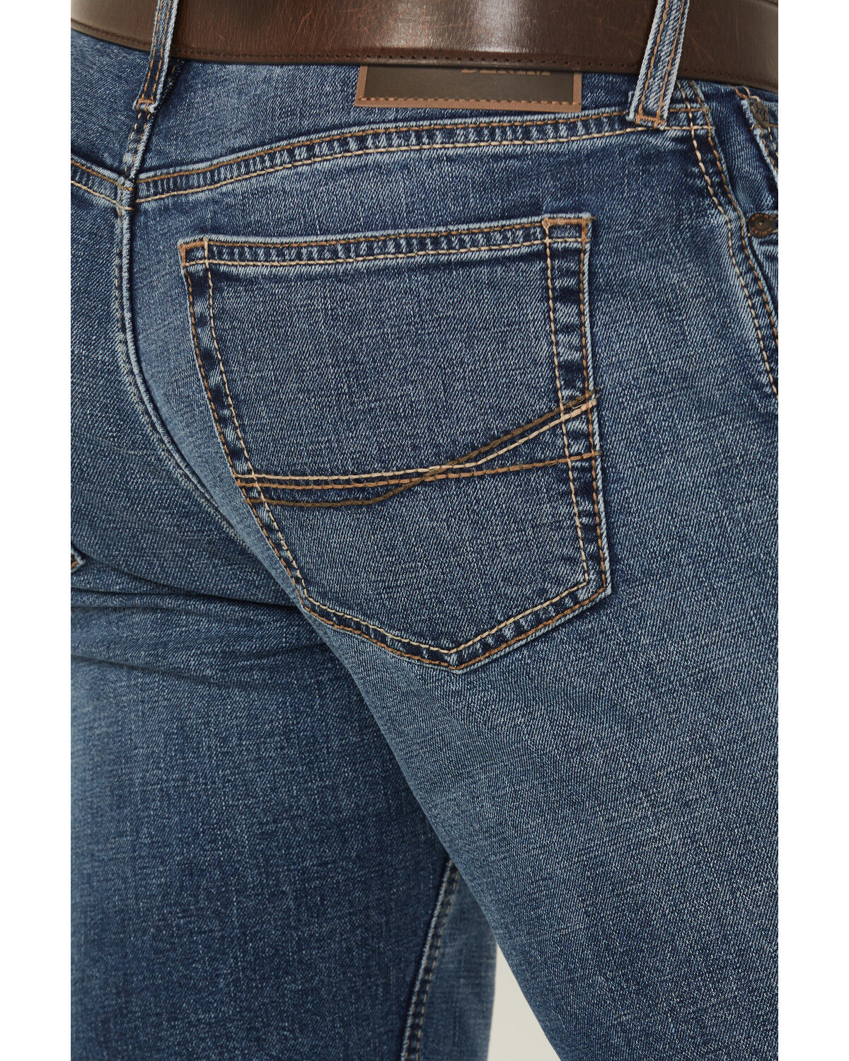 Image #4 - Ariat Men's M8 Carlos Miles Medium Wash Modern Slim Stretch Denim Jeans, Medium Wash, hi-res