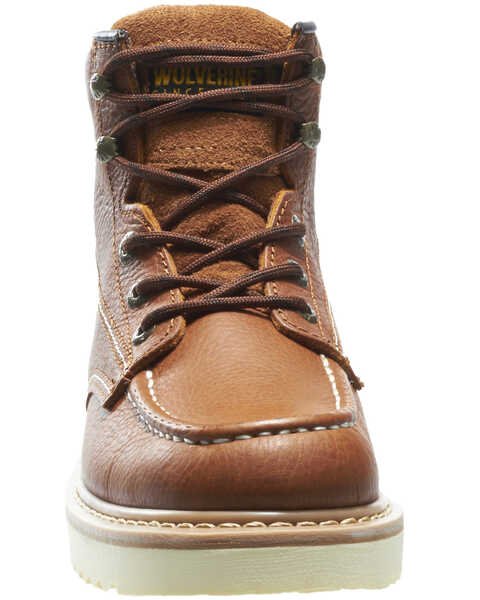 Image #5 - Wolverine Men's 6" Lace-Up Wedge Work Boots - Round Toe, Brown, hi-res